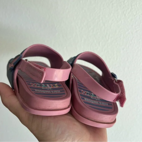 Mini Melissa Stitch Blue and Pink Stitch Sandals - Picture 3 of 4